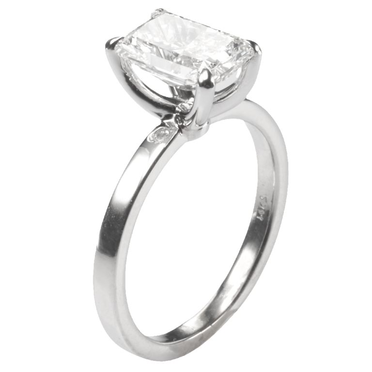14K Gold 4-Prong Open-Basket Flat 2MM Solitaire Engagement Ring Mounting Engagement Rings 2
