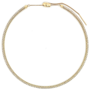 14K Gold Flexible Round Brilliant Diamond Choker Necklace