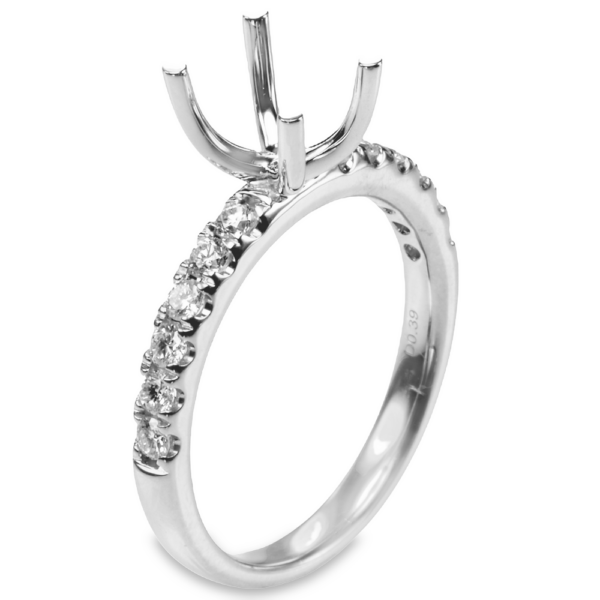 14K Gold 4-Prong Open-Basket 0.40ctw Diamond Engagement Ring Mounting - Dallas TX