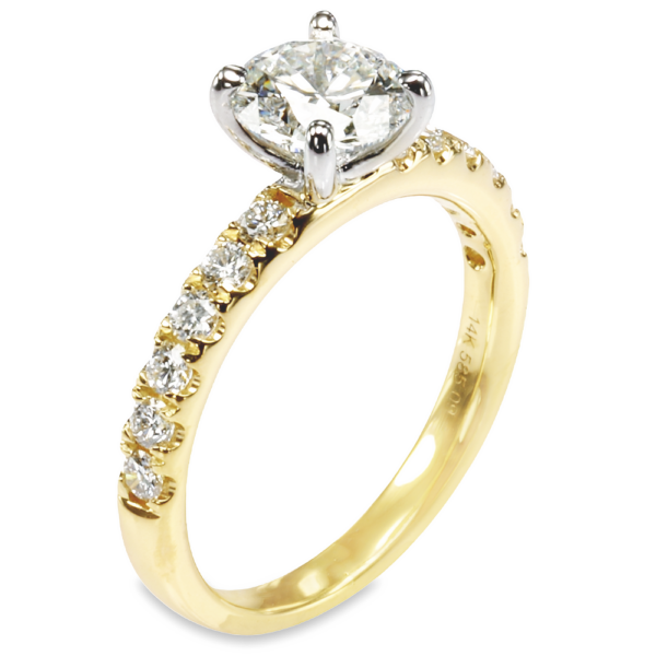 14K Gold Round 4-Prong Open-Basket 0.40ctw Diamond Engagement Ring - Dallas TX