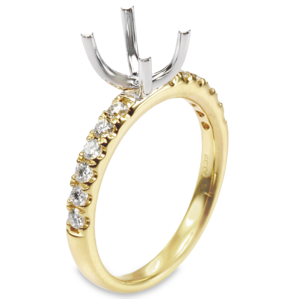 14K Gold 4-Prong Open-Basket 0.40ctw Diamond Engagement Ring Mounting