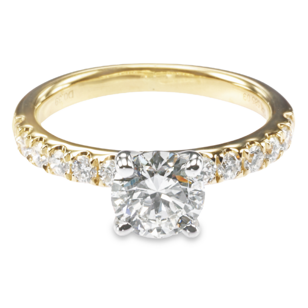 14K Gold 4-Prong Open-Basket 0.40ctw Diamond Round Engagement Ring - Dallas TX - Mariloff