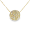 14K Gold Pave Contemporary Diamond Circle Pendant Necklace - Image 2