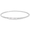14K White Gold Flexible Beaded Bangle with .88ctw Diamonds Size 6.5 Bracelets 8