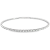 14K White Gold Flexible Beaded Bangle with .88ctw Diamonds Size 6.5 Bracelets 7