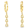 14K Yellow Gold Dangle Huggies with .98ctw Pear & Round Diamonds Earrings 16