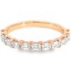 14K Rose Gold East-West Set Emerald Cut Wedding Band - Dallas TX