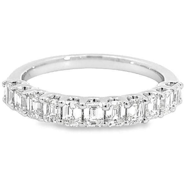 14K Gold Prong Set Emerald Cut Diamond Wedding Band | Dallas TX | Mariloff Diamonds & Fine Jewelry