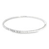 14K White Gold Flexible Pyramid Station Bangle with .82ctw Diamonds Size 6.5 Bracelets 11