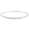 14K White Gold Flexible Pyramid Station Bangle with .82ctw Diamonds Size 6.5 Bracelets 10