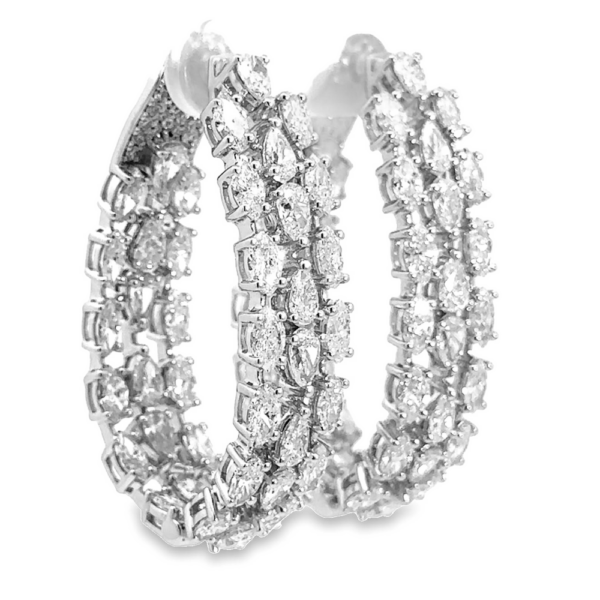 14K Gold Large Multi-Shape Diamond Hoop Earrings | Dallas TX | Mariloff