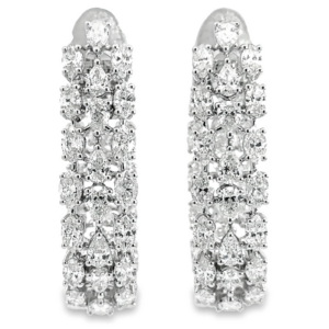 14K Gold Large Multi-Shape Diamond Hoop Earrings | Dallas TX | Mariloff Diamonds & Fine Jewelry
