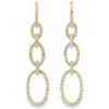 14K Gold Graduated Oval-Link Diamond Fashion Earrings - Dallas TX | Mariloff Diamonds