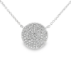 14K Gold Pave Contemporary Diamond Circle Pendant Necklace