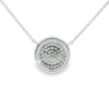 14K White Gold Disc Necklace with .28ctw Diamonds 16-18″ Fine Jewelry 12