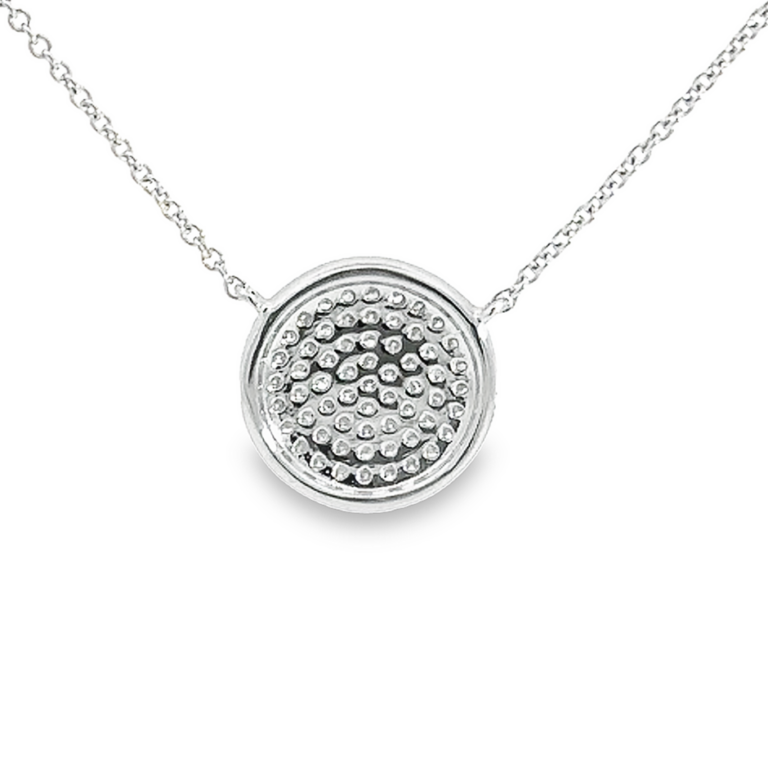 14K White Gold Disc Necklace with .28ctw Diamonds 16-18″ Fine Jewelry 6