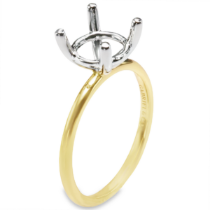 14K Gold 4-Prong Basket 1.6MM Solitaire Engagement Ring Mounting