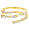 14K Yellow Gold Wrap Ring with .42ctw Baguette & Round Diamonds Size 6.5 Fine Jewelry 10