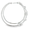14K White Gold Station Hoops with 1.17ctw Baguette & Round Diamonds 40mm Earrings 15
