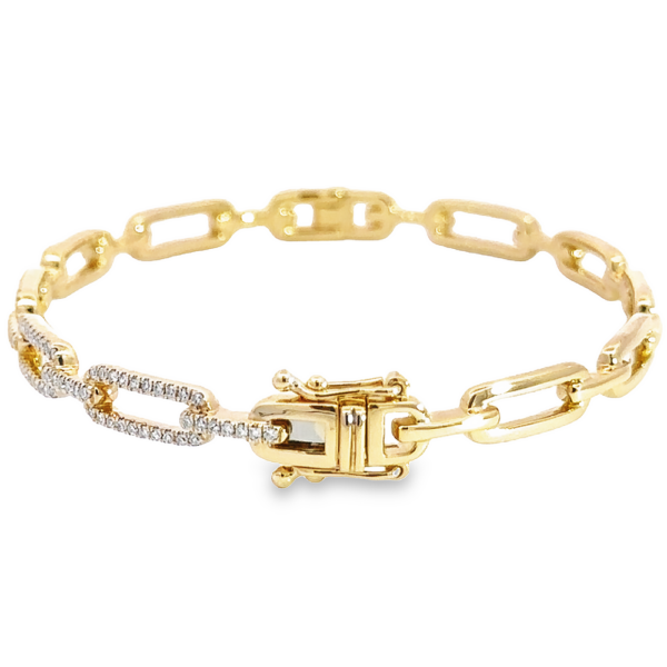 14K Gold Chain Link Diamond Bangle Bracelet | Dallas TX | Mariloff