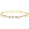 14K Gold Chain Link Diamond Bangle Bracelet | Dallas TX | Mariloff Diamonds