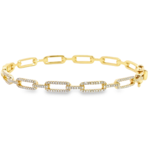 14K Gold Chain Link Diamond Bangle Bracelet | Dallas TX | Mariloff Diamonds