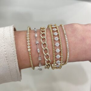 Mixed Metals Diamond Bracelet Stack | Mariloff Diamonds & Fine Jewelry