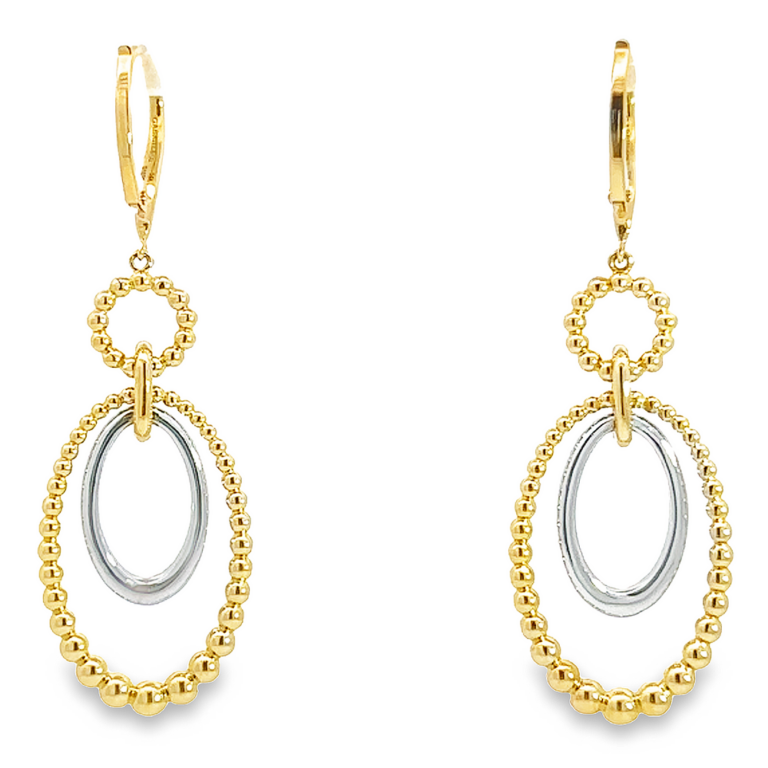 14K Two-Tone Interlocking Bujukan Bead Earrings with & .34ctw Diamonds Earrings 6