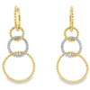 14K Two-Tone Graduated Round-Link Bujukan Bead Earrings with .53ctw Diamonds Earrings 10