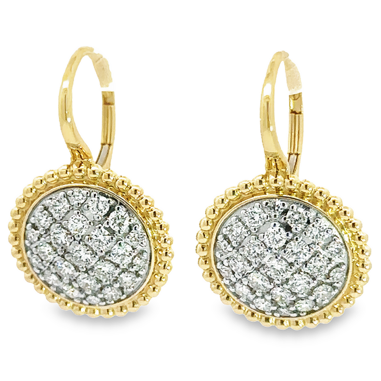 14K Two-Tone Bujukan Bead Earrings with .99ctw Pave Diamonds Earrings 8