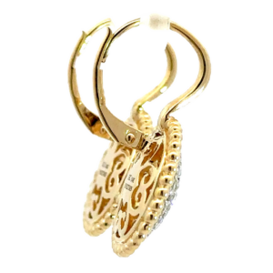 14K Two-Tone Bujukan Bead Earrings with .99ctw Pave Diamonds Earrings 9