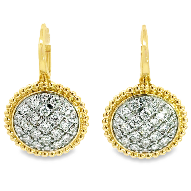 14K Two-Tone Bujukan Bead Earrings with .99ctw Pave Diamonds Earrings 6