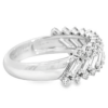 14K White Gold Wide Band Ring with 1.16ctw Diagonal Baguette & Round Diamonds Size 6.5 Fine Jewelry 16