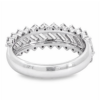 14K White Gold Wide Band Ring with 1.16ctw Diagonal Baguette & Round Diamonds Size 6.5 Fine Jewelry 15