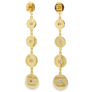 14K Gold Graduated Diamond-Cut Drop Earrings