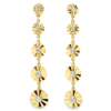 14K Yellow Gold Graduated Cut Drop Earrings with .19ctw Diamonds Earrings 7