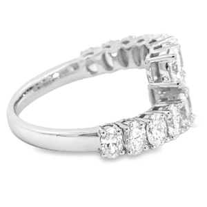 14K White Gold Bypass Ring with 2.49ctw Oval Diamonds Size 6.5 Fine Jewelry 8
