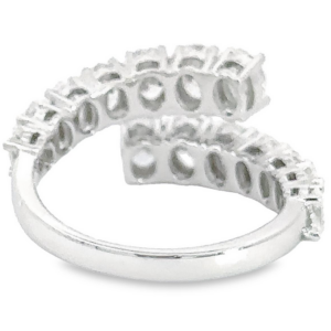 14K White Gold Bypass Ring with 2.49ctw Oval Diamonds Size 6.5 Fine Jewelry 7