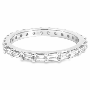 14K White Gold Reversible Baguette and Round Diamond Eternity Band - Dallas Texas