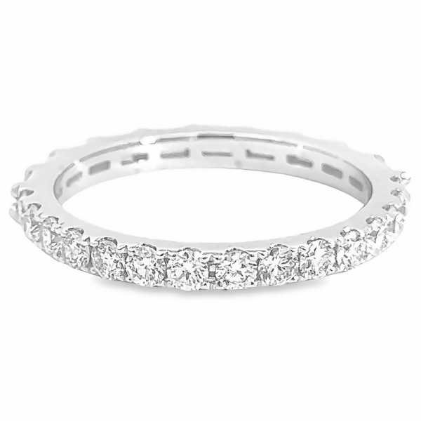 14K White Gold Reversible Baguette and Round Diamond Eternity Band - Dallas TX | Mariloff Diamonds