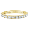 14K Gold Reversible Baguette and Round Diamond Eternity Band Stackable 14