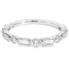 14K Single-Shared Prong Alternating Shape Diamond Band Stackable 12