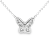 14K White Gold Butterfly Necklace with .20ctw Baguette & Round Diamonds 16-18″ Fine Jewelry 8