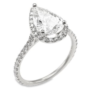 14K Gold Halo Diamond Engagement Ring Mounting