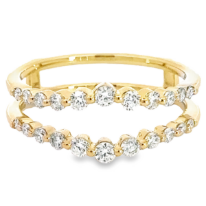 14K Gold Single-Shared Prong Diamond Wedding Ring Guard