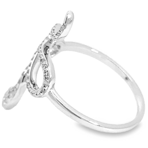 14K White Gold Pave-Set Diamond Snake Fashion Ring - Dallas TX - Mariloff Diamonds & Fine Jewelry