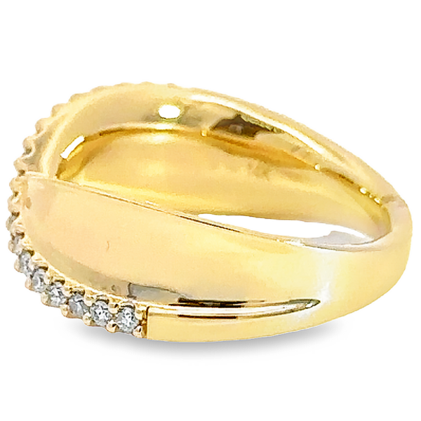 14K Gold Round Diamond Accented Twist Fashion Ring - Image 3