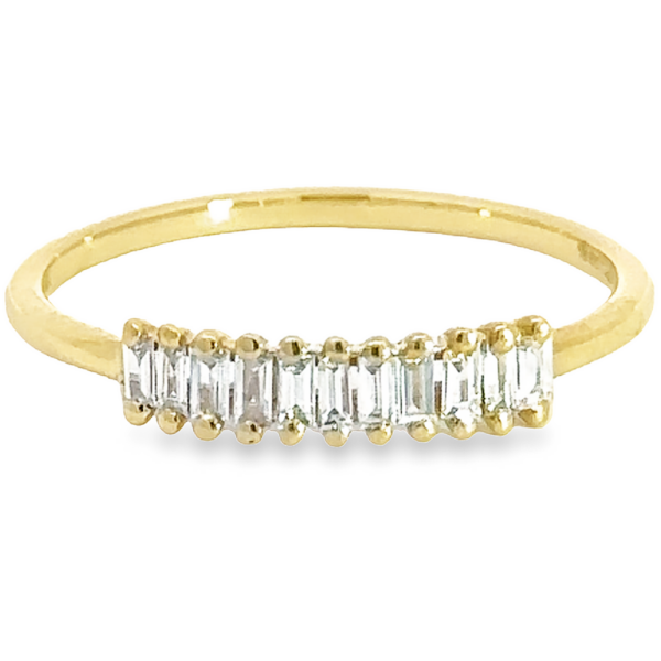 14K Yellow Gold Baguette Cut Diamond Stackable Wedding Band - Dallas TX