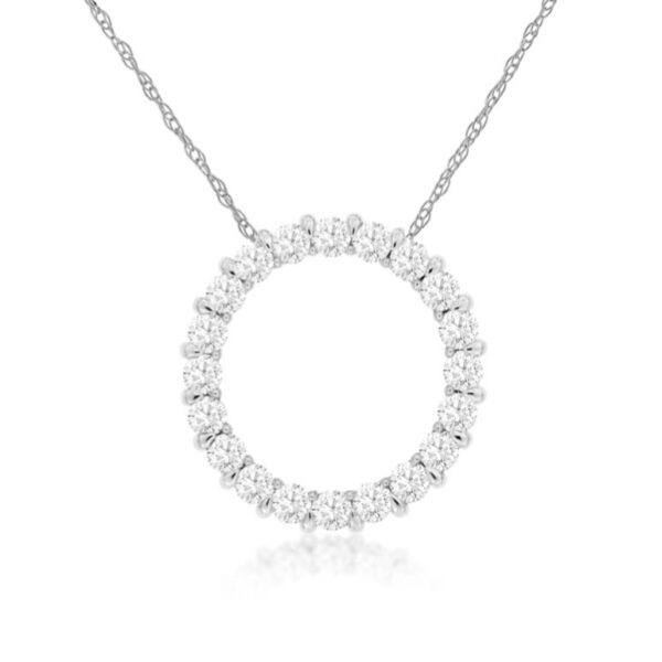 14K Gold Diamond Circle Necklace 2 | Mariloff Diamonds | Dallas TX
