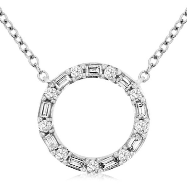14K Gold Diamond Circle Necklace | Mariloff Diamonds | Dallas TX